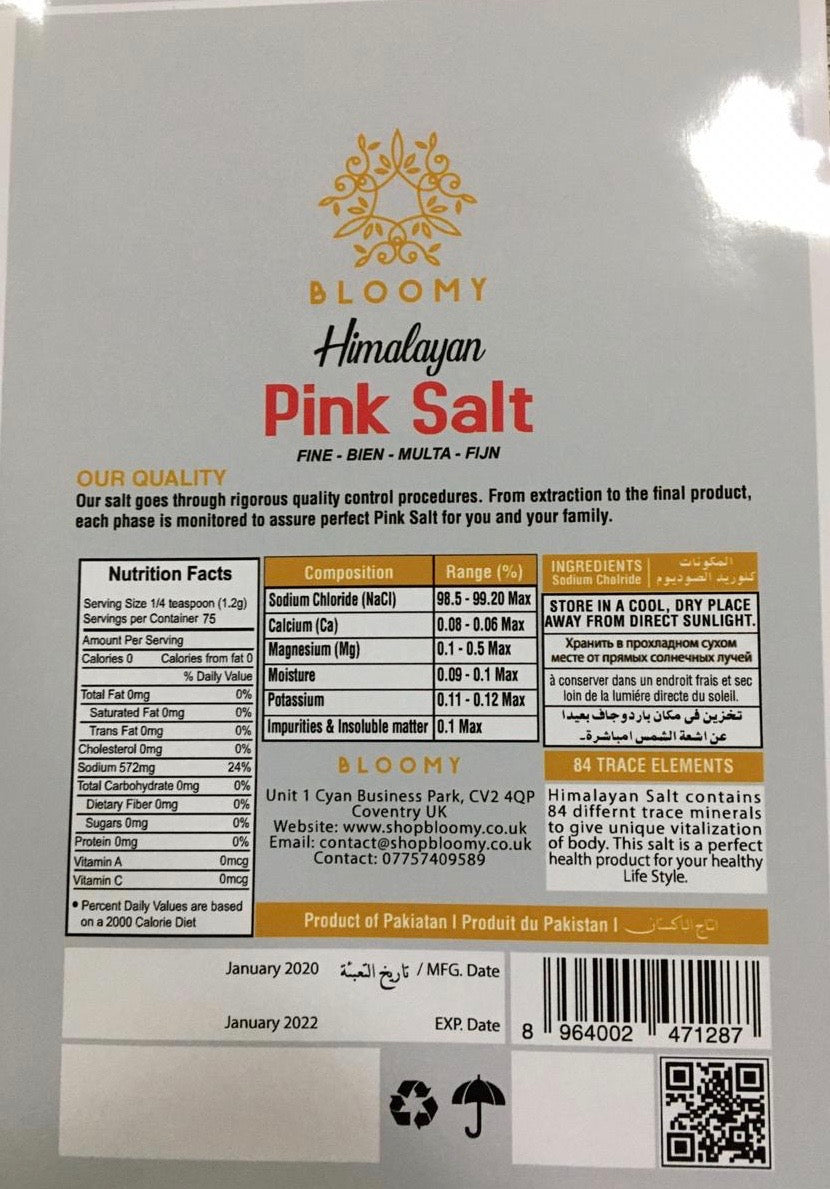 Pink Himalayan Salt For Cooking 925g/2 lb Pouch