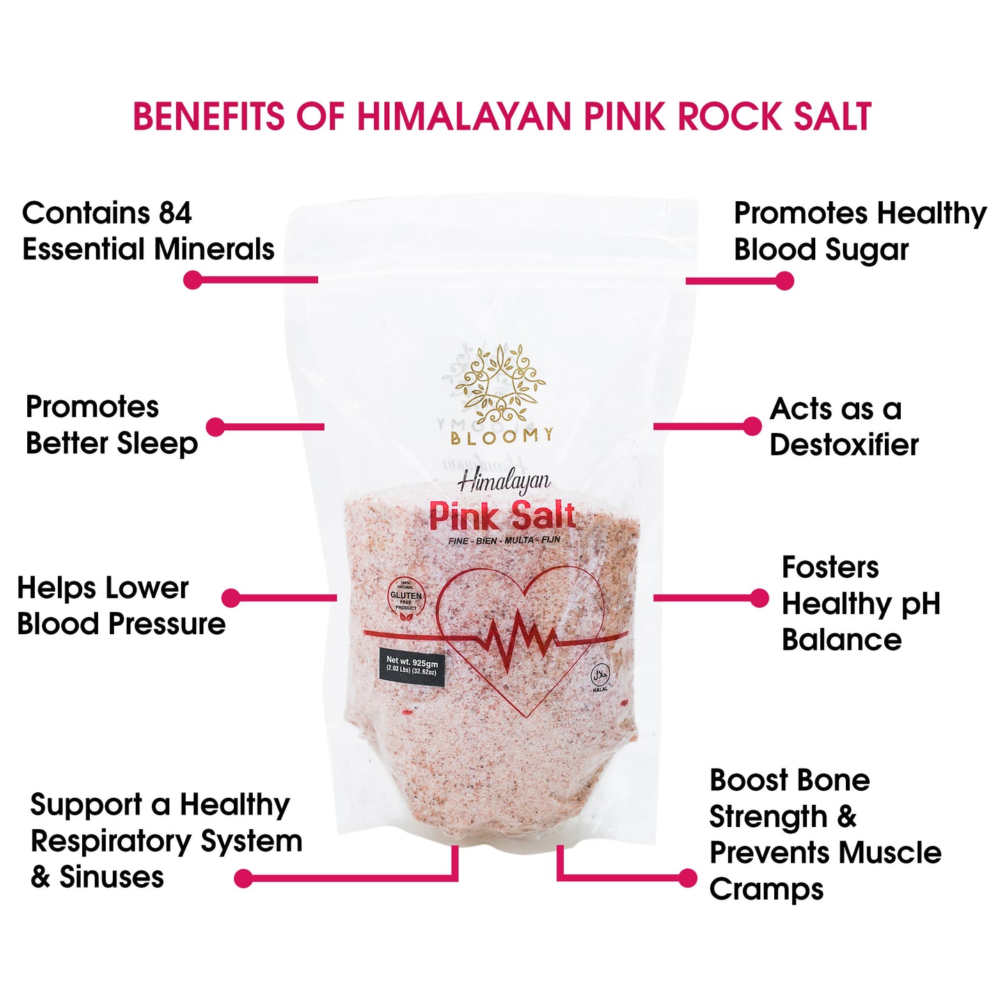 Pink Himalayan Salt For Cooking 925g/2 lb Pouch