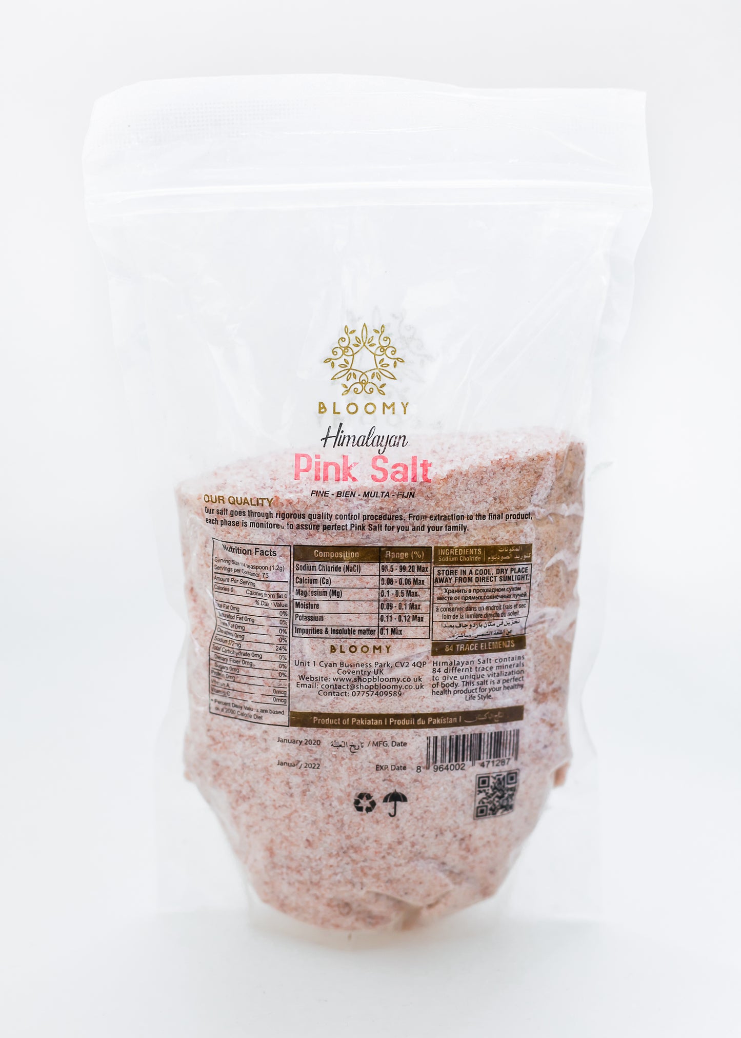 Pink Himalayan Salt For Cooking 925g/2 lb Pouch